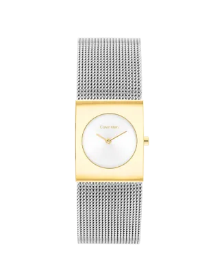 Rel&oacute;gio Senhora em A&ccedil;o e Dourado