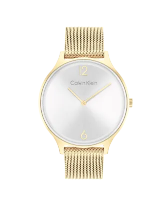 Relógio Senhora Aço e Dourado em Malha Milanesa