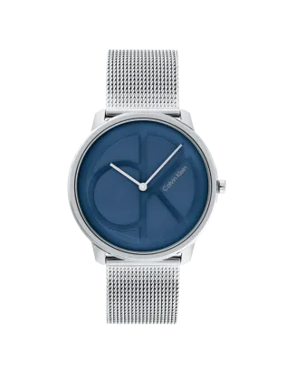 Relógio Homem Azul e Aço em Malha Milanesa