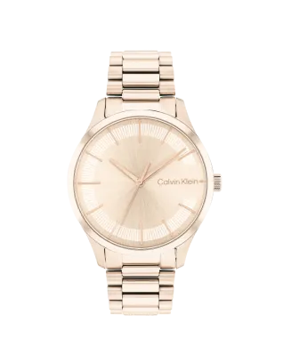 Relógio Senhora Dourado Rosa em Aço