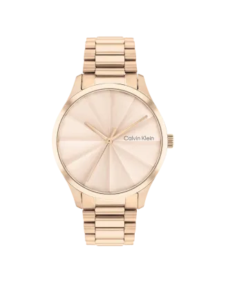 Relógio Senhora Dourado Rosa em Aço