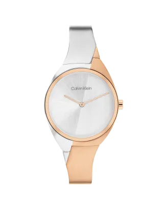 Relógio Senhora Prateado e Dourado Rosa Escovado