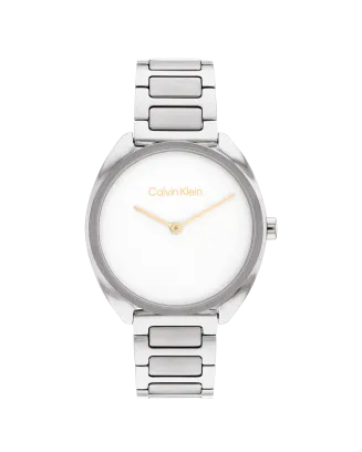 Relógio Senhora Branco em Aço