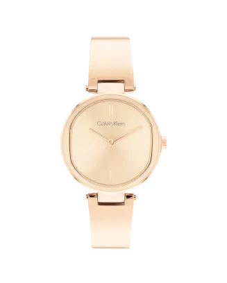Relógio Senhora Dourado Rosa com Bangle