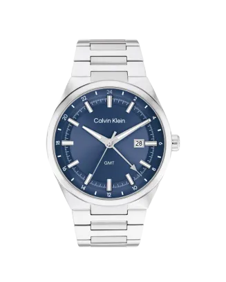 Relógio Homem GMT em Azul e Aço
