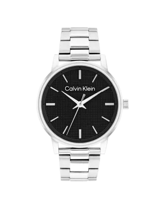 Rel&oacute;gio Homem em A&ccedil;o e Preto