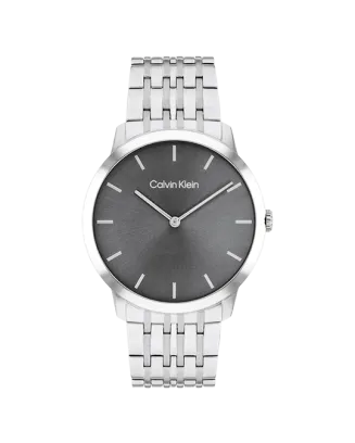 Relógio Homem Cinzento e Prateado em Aço