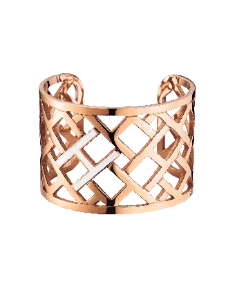 Bangle Aço Dourado Rosa