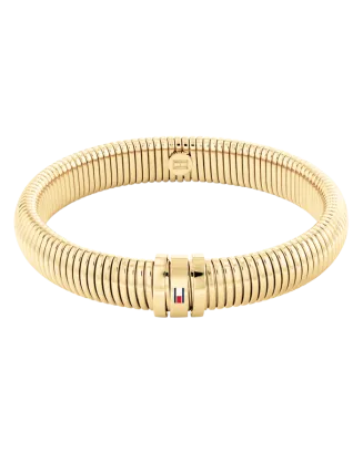 Pulseira Mulher El&aacute;stico A&ccedil;o IP Dourado