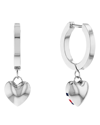 Brincos Prateados Coração