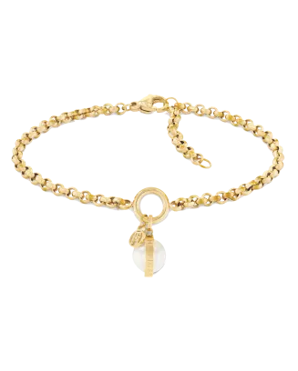 Pulseira Dourada Pendente Pérola