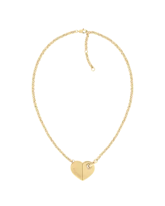 Colar Mulher Coração Aço Dourado