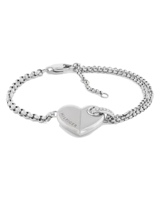 Pulseira Mulher Coração Aço Prateado