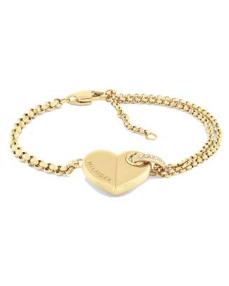 Pulseira Mulher Coração Aço Dourado