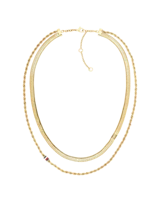 Colar Duplo Mulher A&ccedil;o Dourado