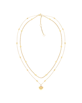 Colar Mulher A&ccedil;o Dourado Duplo