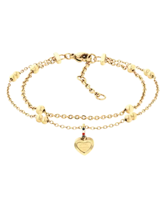Pulseira Mulher A&ccedil;o Dourado Dupla