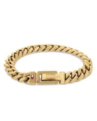 Pulseira Malha Aço Dourado Ajustável