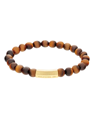 Pulseira Homem em aço e olho-de-tigre