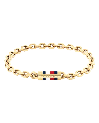 Pulseira Homem A&ccedil;o Malha Dourado