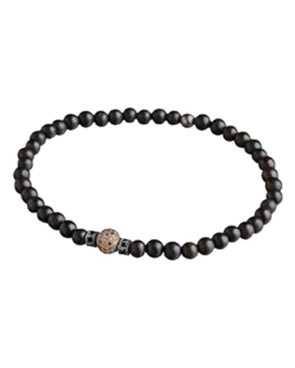 Pulseira Mineral Beads em Prata, Ouro Rosa e Diamantes