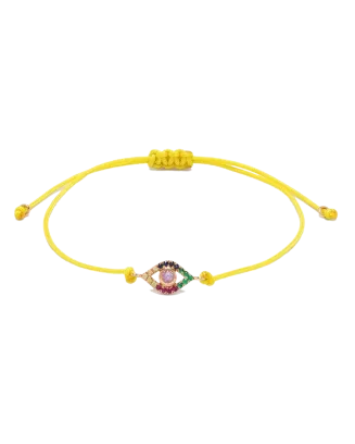 Pulseira Evil Eye Ouro Rosa E Safiras