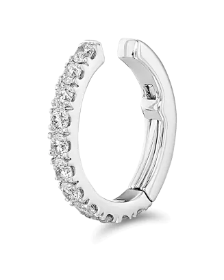 Brinco Único Ouro Branco E Diamantes