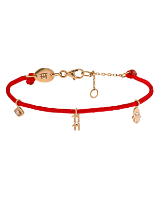 Pulseira Lucky Vermelha 3 Charms