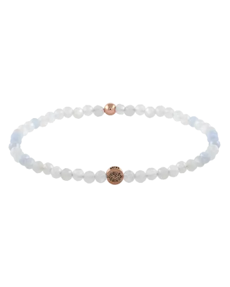 Pulseira Hamsa Evil Eye, Ouro Rosa, Pedra da Lua E Diamantes