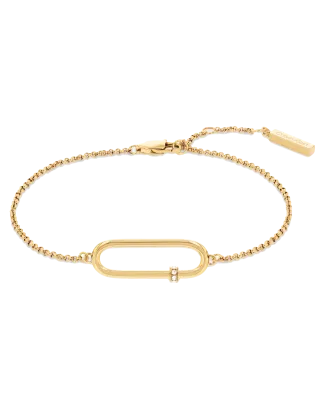 Pulseira Senhora em Dourado com Cristais