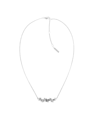 Colar em aço polido com cristais