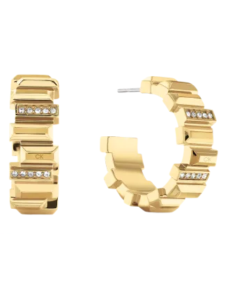 Brincos Argola Senhora Dourado com Cristais