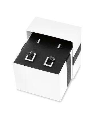 Gift Set Senhora Brincos em A&ccedil;o com Cristais