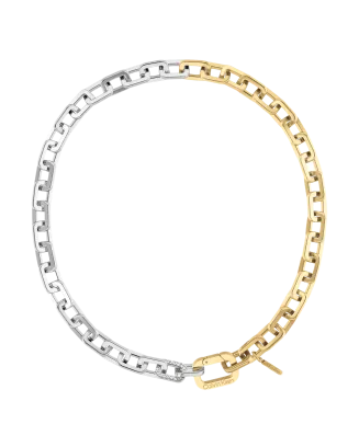 Colar Senhora em Aço e Dourado