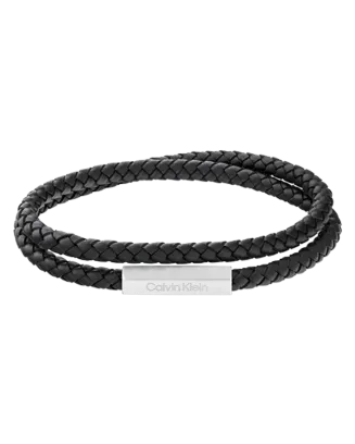 Pulseira Dupla Ajustável Homem em Pele Preta