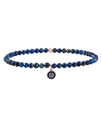 Pulseira Evil Eye, Ouro Rosa, Lapis Lazuli E Diamantes