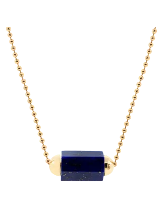 Colar Ouro Amarelo E Lapis Lazuli