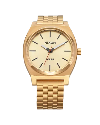 Relógio Time Teller Solar Preto e Dourado
