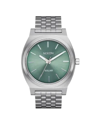 Relógio Time Teller Solar Verde e Prateado