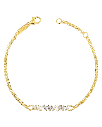 Pulseira Ouro Amarelo e Diamantes Ajust&aacute;vel