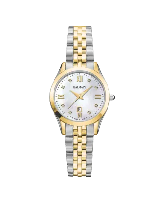 Rel&oacute;gio de Senhora Classic R Bicolor Madrep&eacute;rola e diamantes