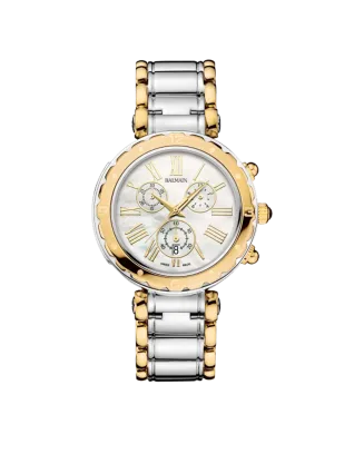 Relógio de Senhora Balmania Cronógrafo Madrepérola Bicolor