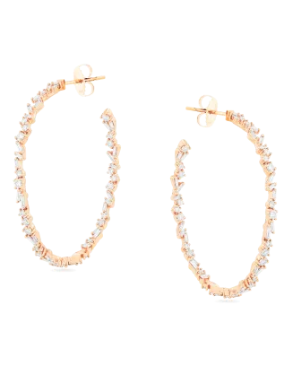 Argolas Ouro Rosa e Diamantes