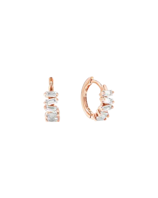 Brincos Argola Ouro Rosa e Diamantes