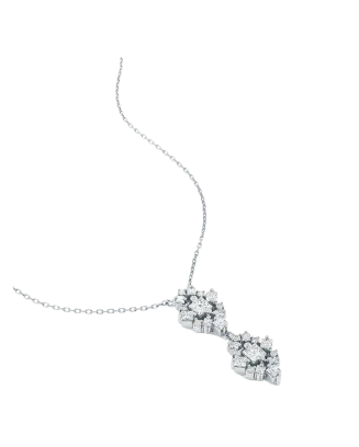 Colar Ouro Branco e Diamantes