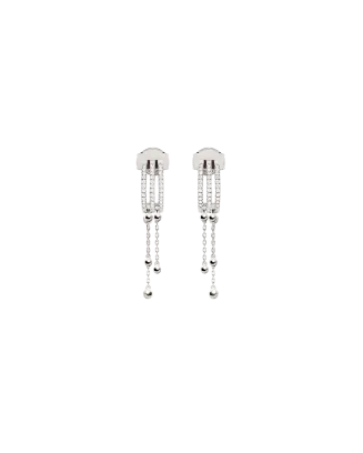Brincos Ouro Branco e Diamantes