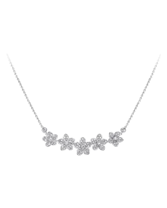 Colar Wild Flower Ouro Branco E Diamantes