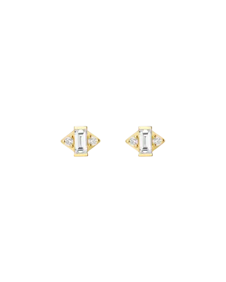 Brincos Endless Studs em Ouro Amarelo e Diamantes
