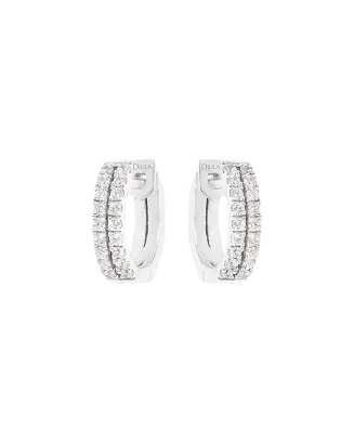 Brincos Argola Ouro Branco e Diamantes