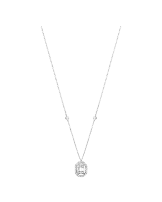 Colar Ouro Branco e Diamantes